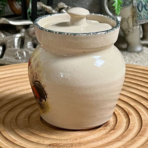 VINTAGE Marked CASEY POTTERY MARSHALL TEXAS 1995 Hand Made Honey Or Sugar Pot - Picture 2 of 11